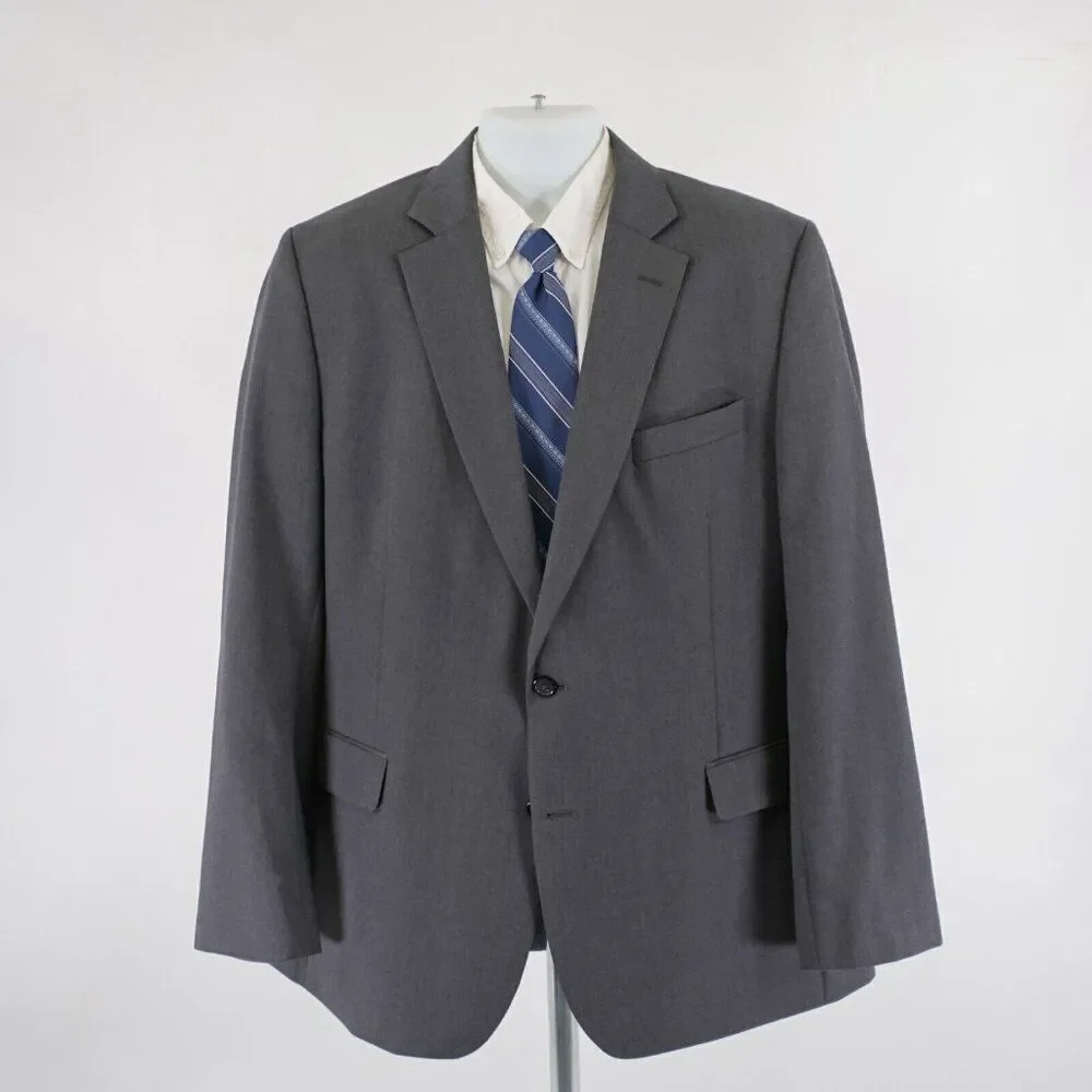Stafford Wool Blend Classic Fit Gray Travel Suit Jacket 44L Or Slim 46L 2 Button